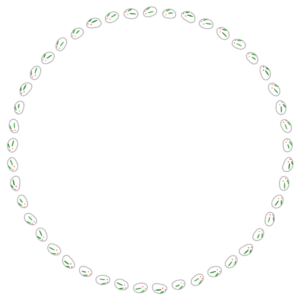 雪ウサギの丸フレーム素材のフリーイラスト Clip art of yukiusagi circle frame