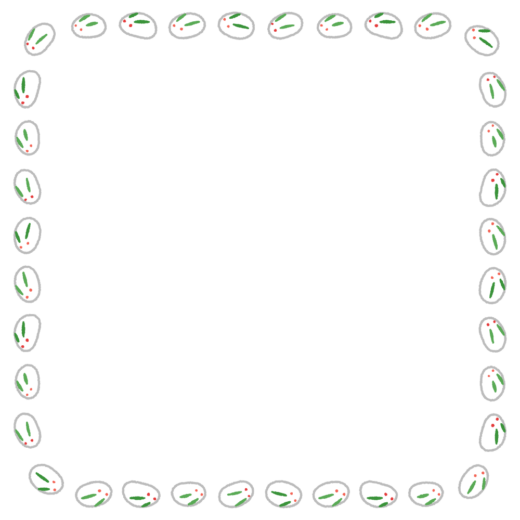 雪ウサギの正方形フレーム素材