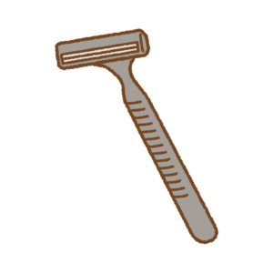 T字カミソリのフリーイラスト Clip art of T-shaped razor