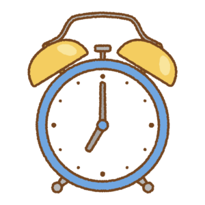 目覚まし時計のフリーイラスト Clip art of alarm-clock