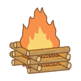 キャンプファイヤーのフリーイラスト Clip art of Campfire