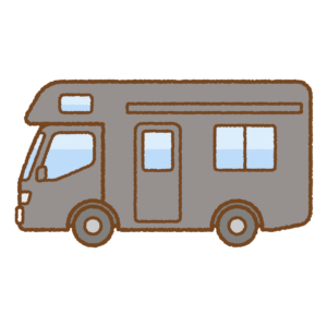 キャンピングカーのフリーイラスト Clip art of recreational-vehicle