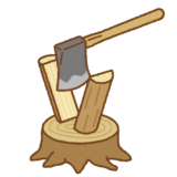 薪割りのフリーイラスト Clip art of Chopping-wood