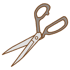 裁ちバサミのフリーイラスト Clip art of fabric-scissors