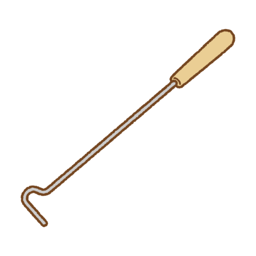 火かき棒のイラスト
