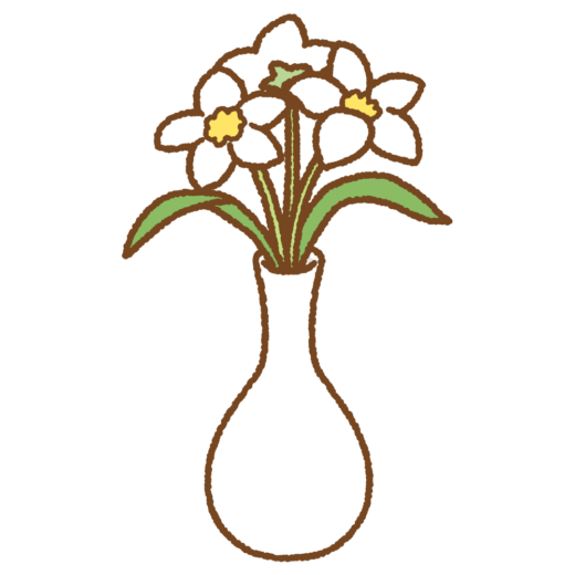 花瓶に生けた花のイラスト