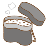 飯盒で炊いたごはんのフリーイラスト Clip art of rice-mess-kit