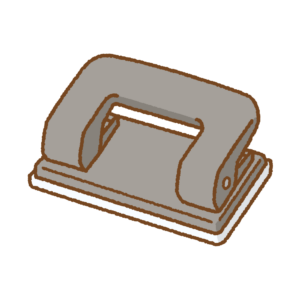 穴あけパンチのフリーイラスト Clip art of hole-punch