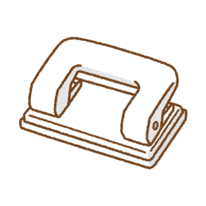穴あけパンチのフリーイラスト Clip art of hole-punch