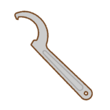 フックレンチのフリーイラスト Clip art of hook-wrench