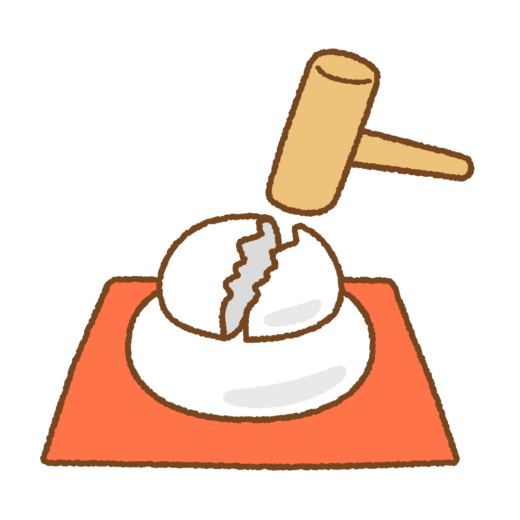 鏡開きのイラスト