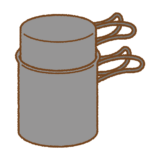 コッヘルのフリーイラスト Clip art of outdoor-cooker