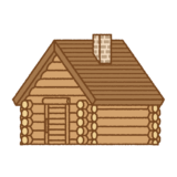 ログハウスのフリーイラスト Clip art of log-house