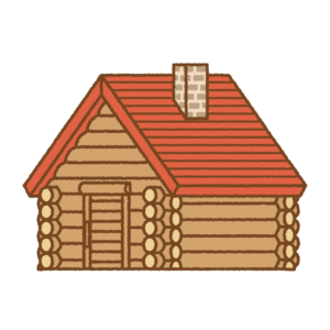 ログハウスのフリーイラスト Clip art of log-house