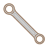 めがねレンチのフリーイラスト Clip art of Offset-wrench