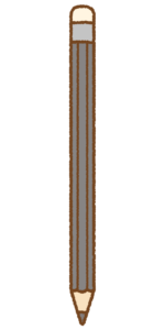 消しゴム付き鉛筆のフリーイラスト Clip art of pencil with eraser