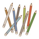 消しゴム付き鉛筆のフリーイラスト Clip art of pencil with eraser
