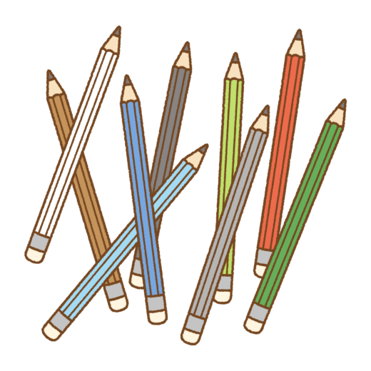 消しゴム付き鉛筆のイラスト