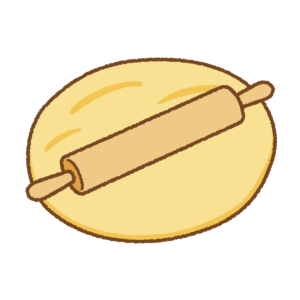 生地をのばすフリーイラスト Clip art of roll-out-the-dough