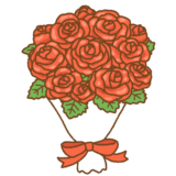 バラの花束のイラスト