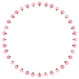 桜の木の丸フレーム素材のフリーイラスト Clip art of sakura-tree circle frame