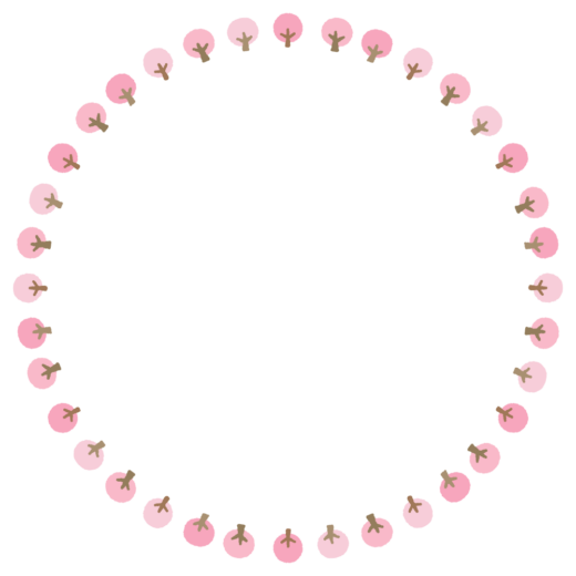 桜の木の丸フレーム素材