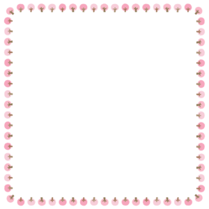 桜の木の正方形フレーム素材のフリーイラスト Clip art of sakura-tree square frame