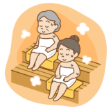 サウナに入る人のイラスト