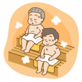 サウナに入る人のイラスト
