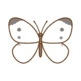 モンシロチョウのフリーイラスト Clip art of small-white-butterfly