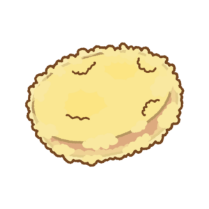 サツマイモの天ぷらのフリーイラスト Clip art of satsumaimo-tempura