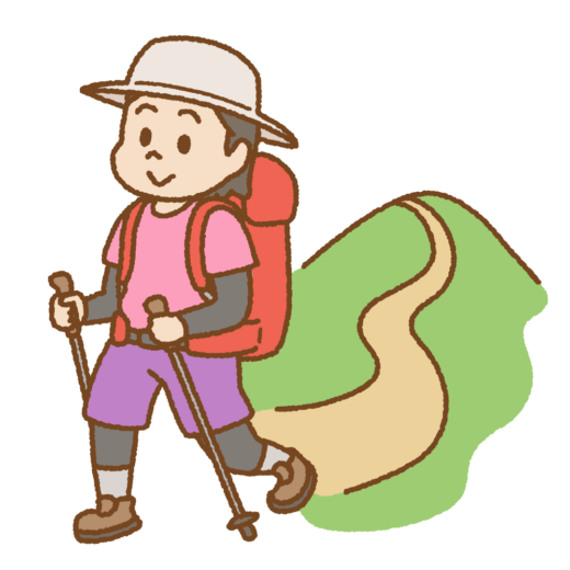 登山する人のイラスト
