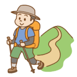 登山する人のフリーイラスト Clip art of trekking