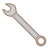 コンビネーションスパナのフリーイラスト Clip art of combination-wrench