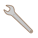 片口スパナのフリーイラスト Clip art of single-head-open-end-wrench