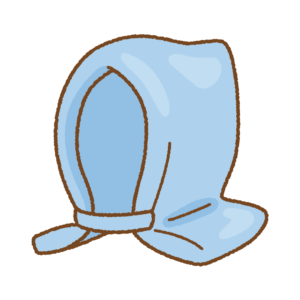 防災頭巾のフリーイラスト Clip art of emergency hood