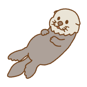 ラッコのフリーイラスト Clip art of Sea-otter