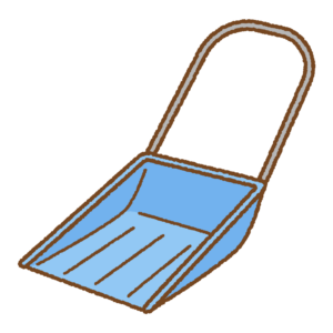 スノーダンプのフリーイラスト Clip art of hand-held snow shovel