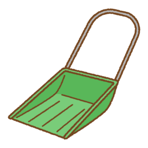 スノーダンプのフリーイラスト Clip art of hand-held snow shovel