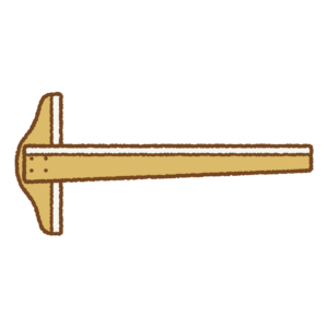 T型定規のフリーイラスト Clip art of T-Square