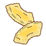 カボチャの天ぷらのイラスト