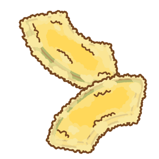 カボチャの天ぷらのイラスト