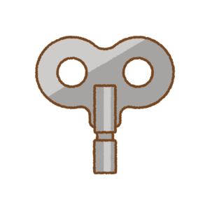 ねじ巻き鍵のフリーイラスト Clip art of winding-key