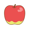 リンゴのフリーイラスト Clip art of apple