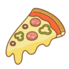 ピザ1切れのフリーイラスト Clip art of pizza