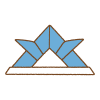 折り紙カブトのフリーイラスト Clip art of origami kabuto