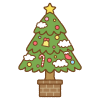 クリスマスツリーのフリーイラスト Clip art of christmas-tree