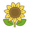 ヒマワリのフリーイラスト Clip art of sunflower
