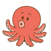 タコのキャラクターのフリーイラスト Clip art of octopus