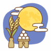 月見のフリーイラスト Clip art of tsukimi